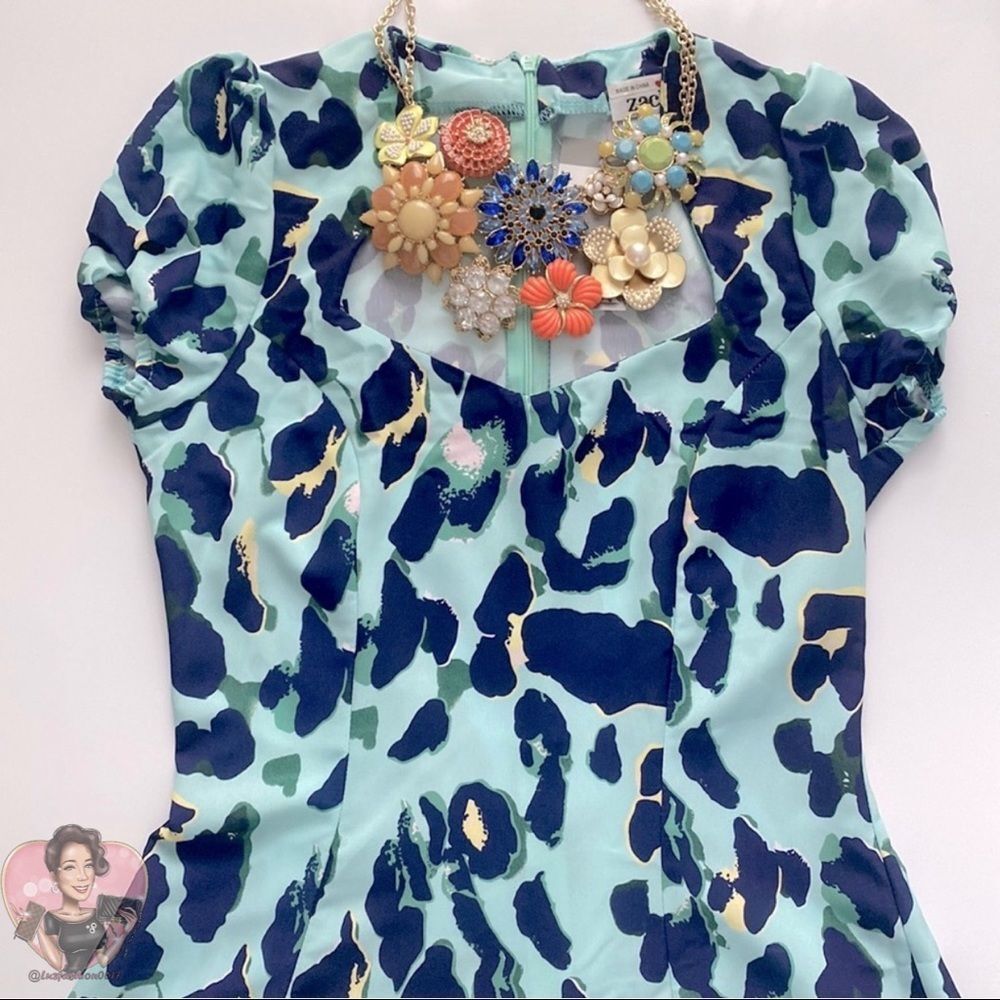 JOHN ZACK Petite Sweetheart mini skater dress multi blue